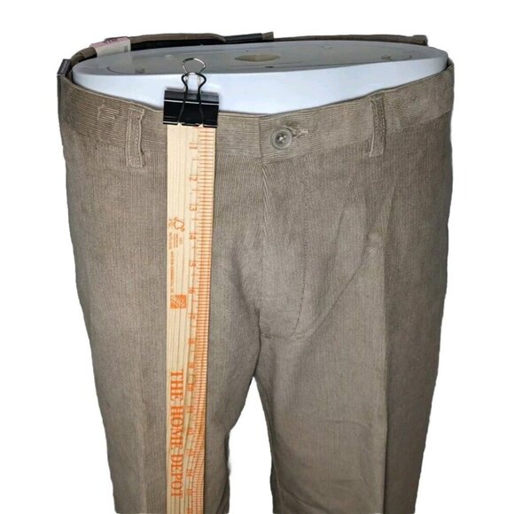 Haggar Classic Fit Stretch Corduroy Khaki Hidden Comfort Waist 40WX30L Pants NWT - Picture 3 of 8